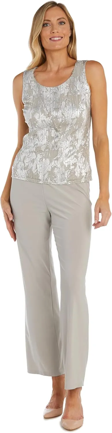R&M Richards Womens Metallic One-Button Suit