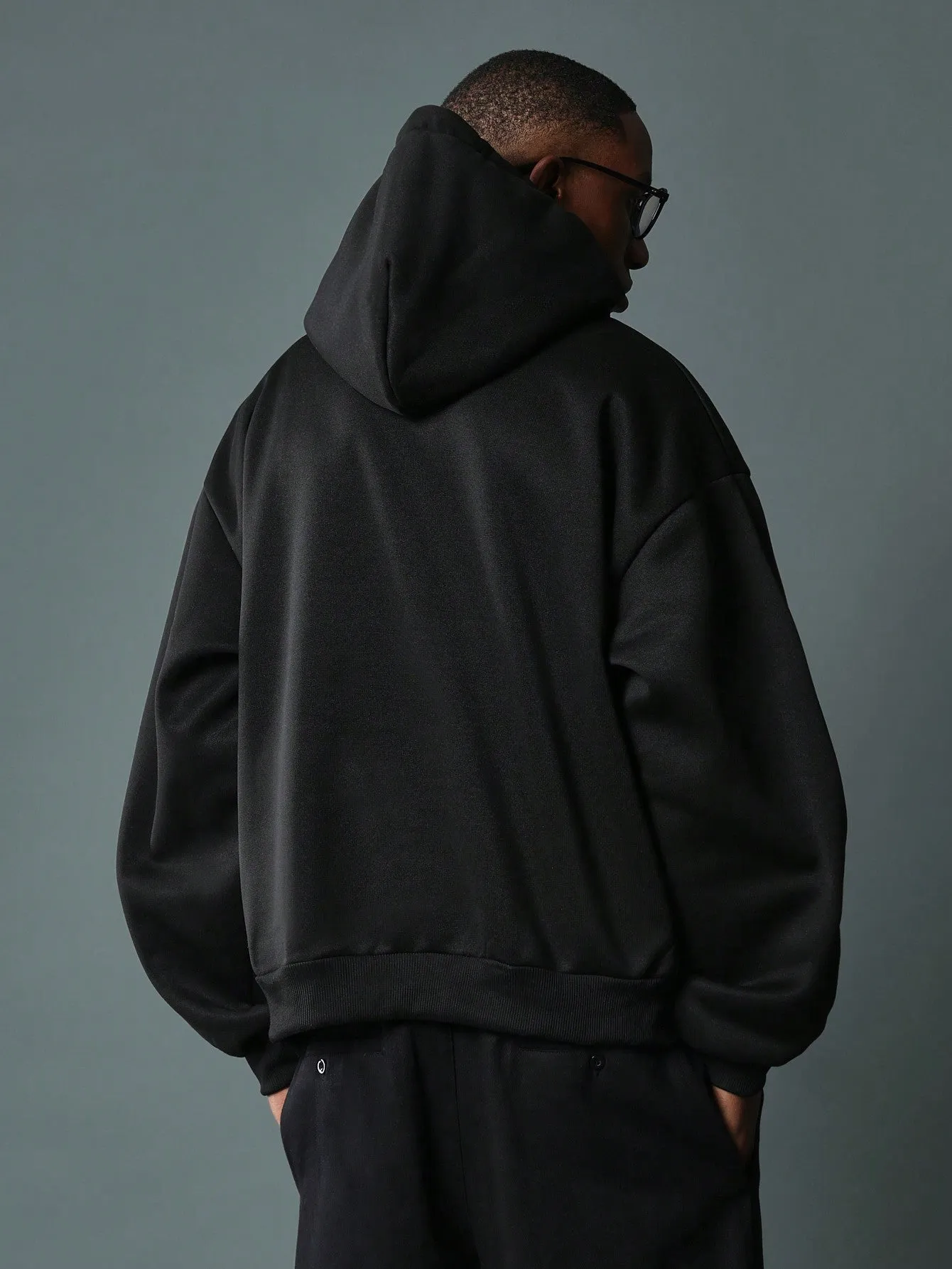 Regular Fit Overhead Hoodie With Hood Drawcords