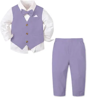 SANGTREE Baby Boys Toddler Gentleman Kids Formal Outfits Long Sleeve Suit Clothing Set 3 Months - 9 Years