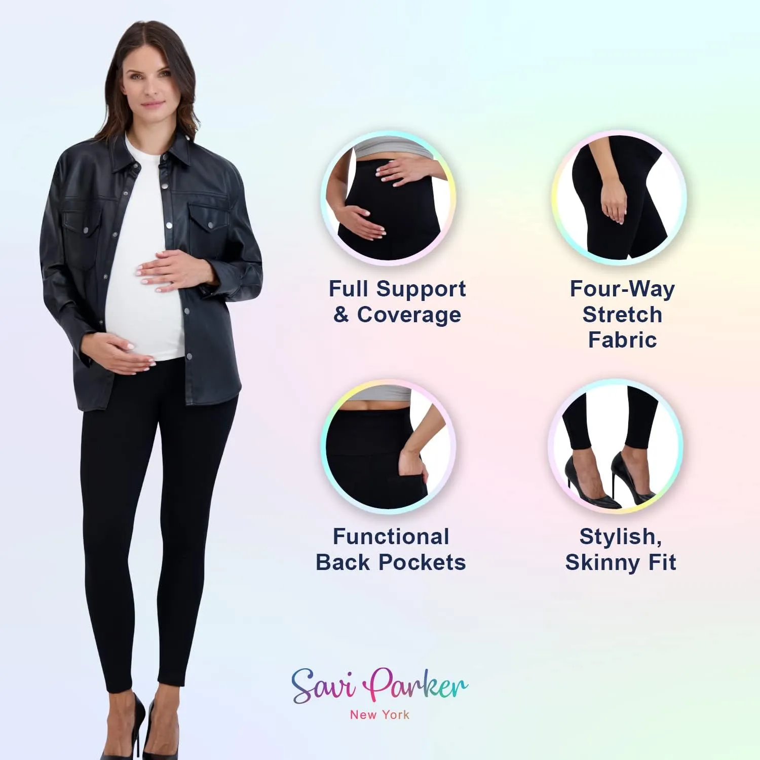 Savi Parker Womens Ponte Maternity Leggings with Pockets  Pregnancy Clothes for All Seasons  28 Inseam