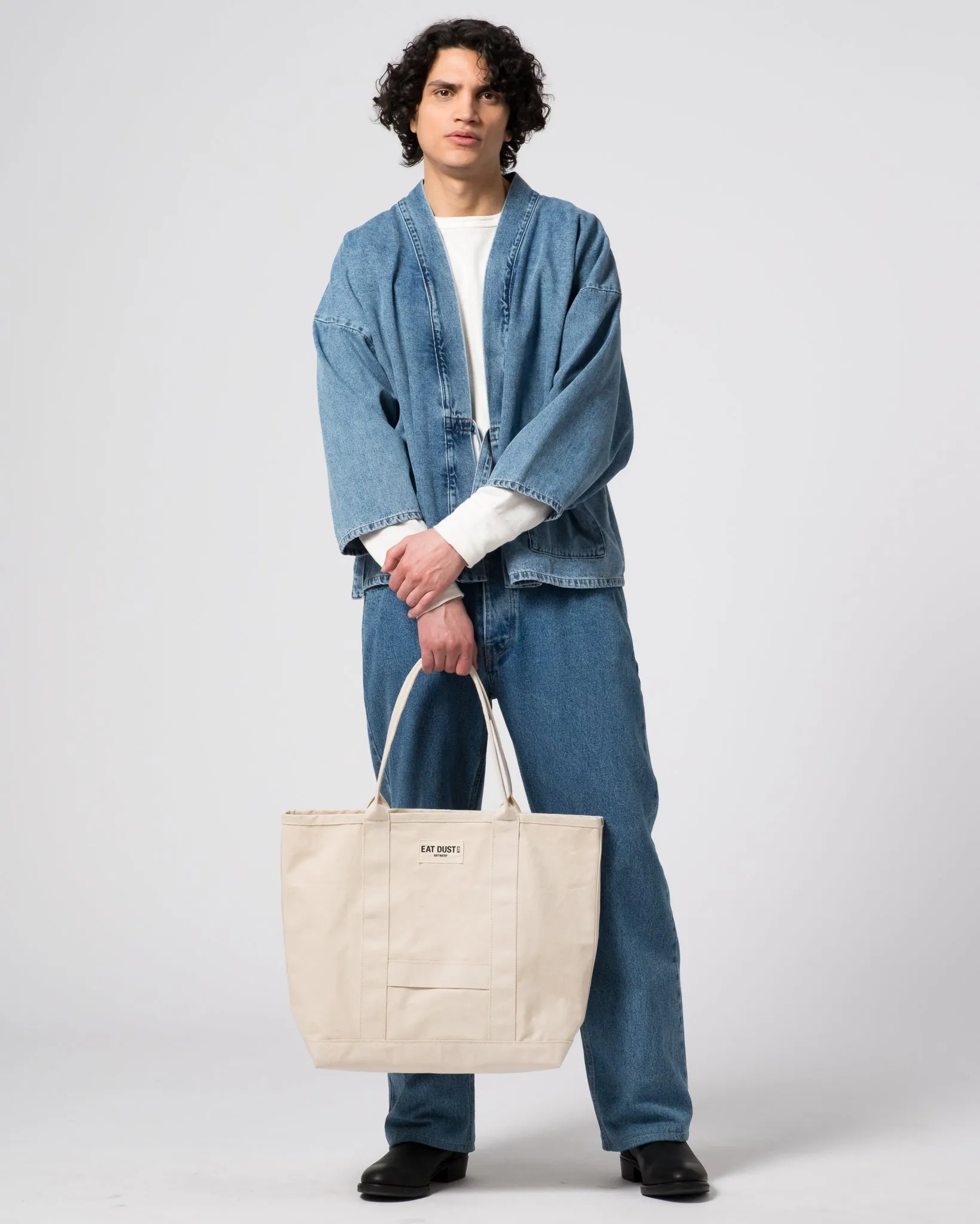 Small Canvas Shopper Bag Off White