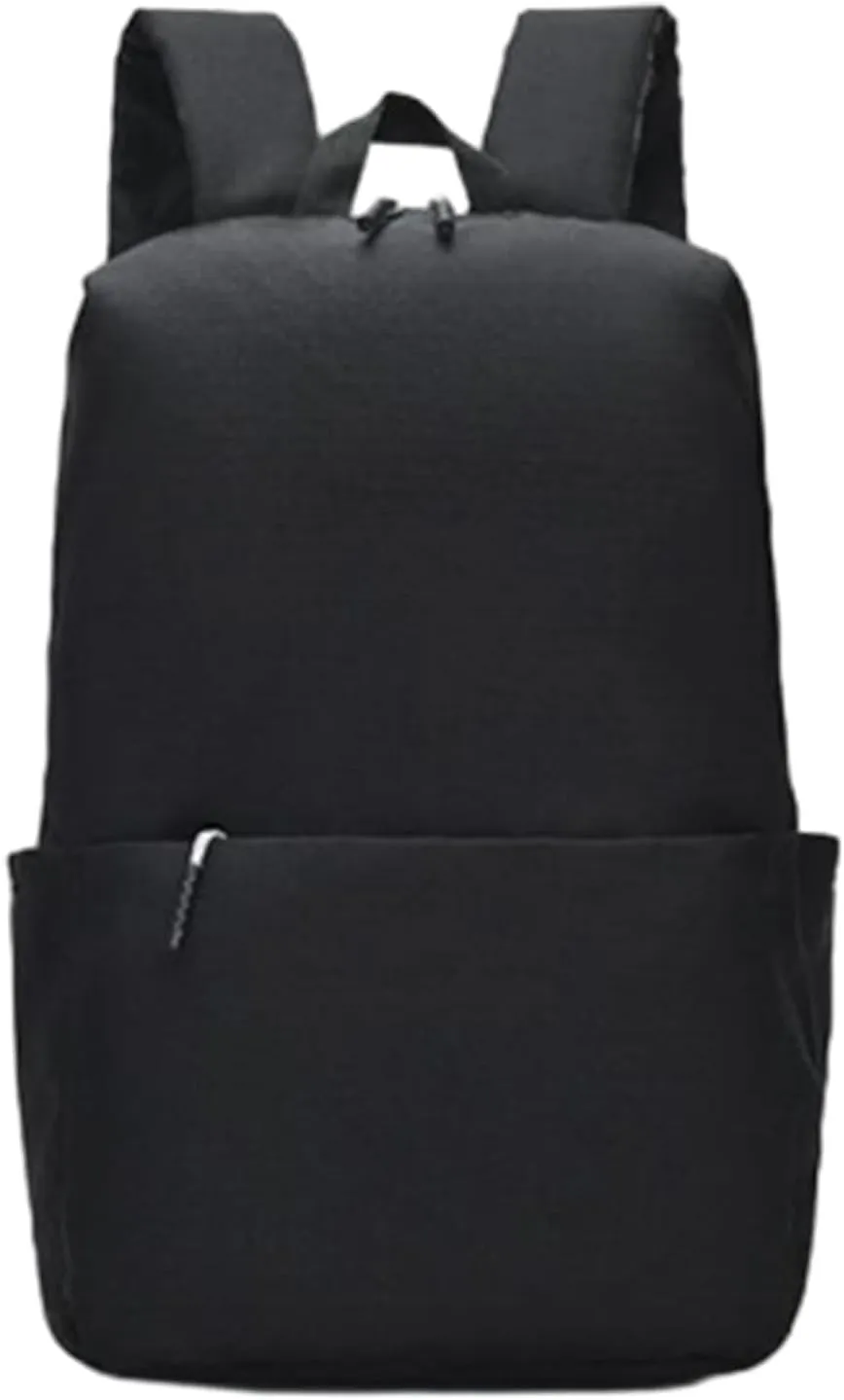 Solid Color  Backpack - Work, Travel, or Laptop Bookbag - Men's And Women's Casual Shoulder Bag (Black)