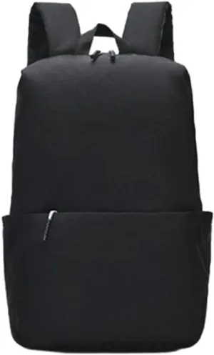 Solid Color  Backpack - Work, Travel, or Laptop Bookbag - Men's And Women's Casual Shoulder Bag (Black)