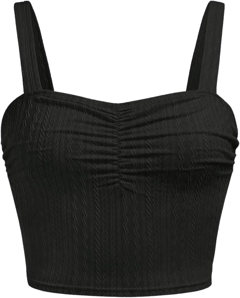 SOLY HUX Girl's Ruched Bust Casual Cami Crop Top Sleeveless Slim Fitted Camisole