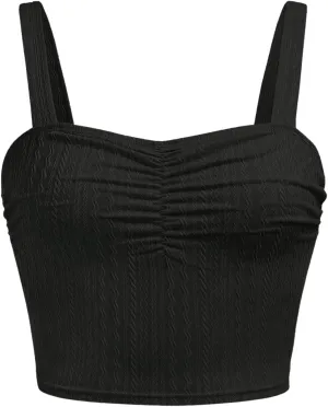 SOLY HUX Girl's Ruched Bust Casual Cami Crop Top Sleeveless Slim Fitted Camisole