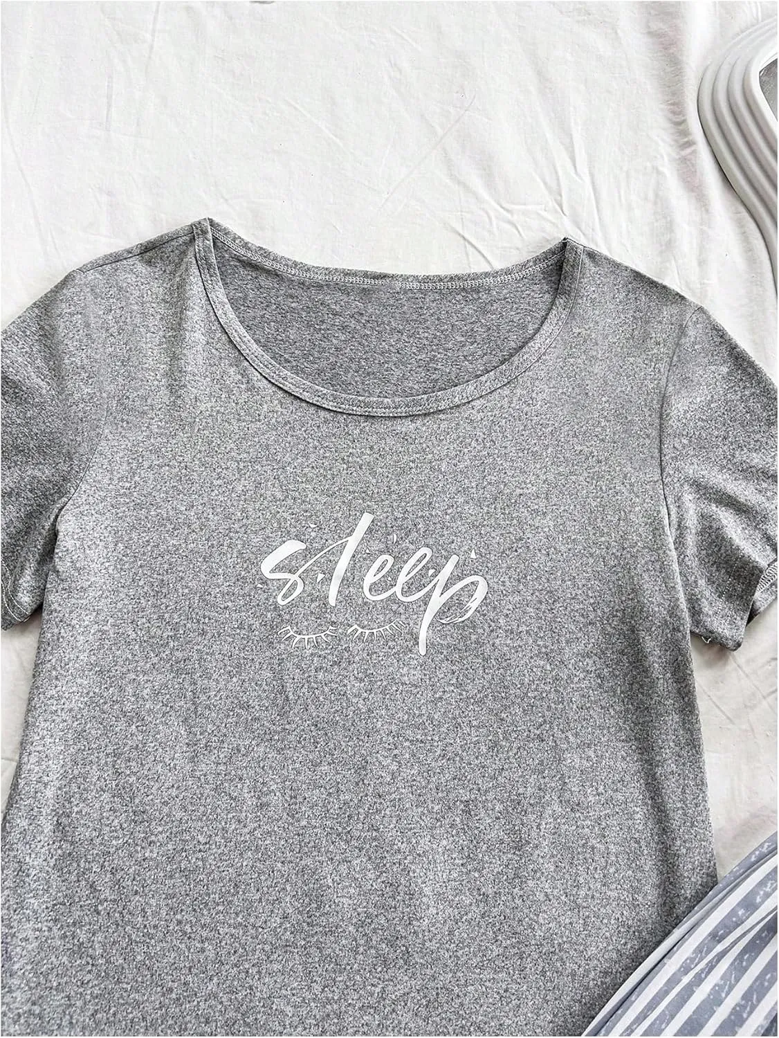 SOLY HUX Women's Lounge Set Short Sleeve Top and Striped Shorts Pants Pajamas Sleepwear 3 Piece Set