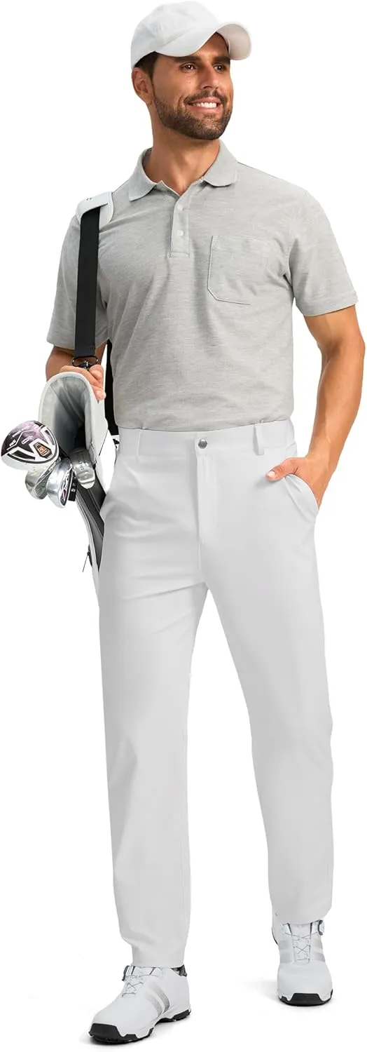 Soothfeel Men's Golf Pants with 5 Pockets Slim Fit Stretch Sweatpants Casual Travel Dress Work Pants for Men