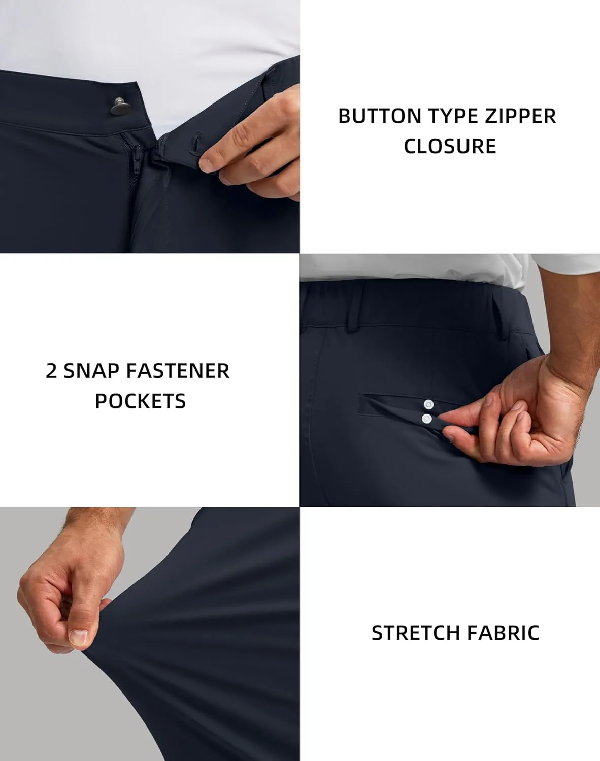 Soothfeel Men's Golf Pants with 5 Pockets Slim Fit Stretch Sweatpants Casual Travel Dress Work Pants for Men