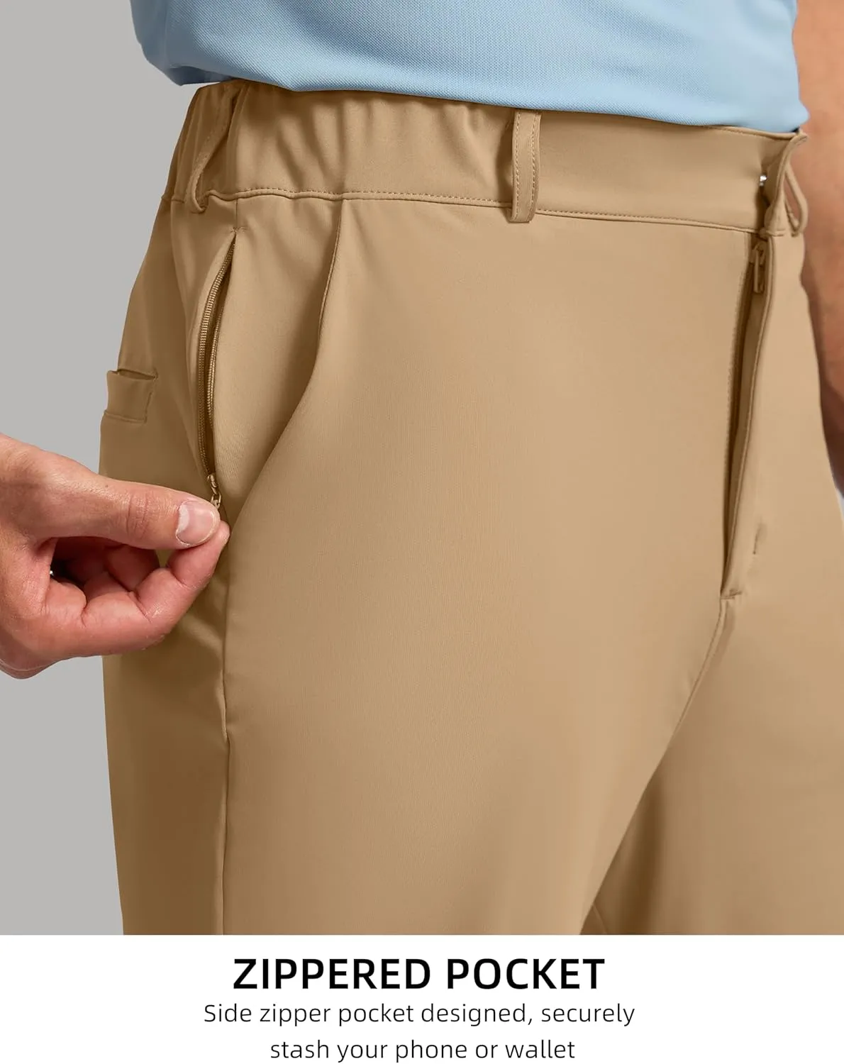 Soothfeel Men's Golf Pants with 5 Pockets Slim Fit Stretch Sweatpants Casual Travel Dress Work Pants for Men