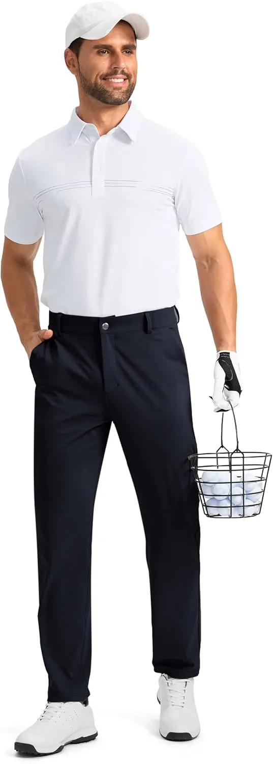 Soothfeel Men's Golf Pants with 5 Pockets Slim Fit Stretch Sweatpants Casual Travel Dress Work Pants for Men