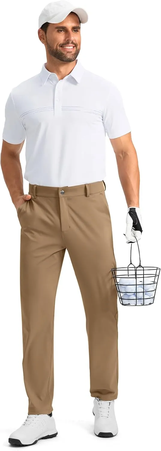 Soothfeel Men's Golf Pants with 5 Pockets Slim Fit Stretch Sweatpants Casual Travel Dress Work Pants for Men