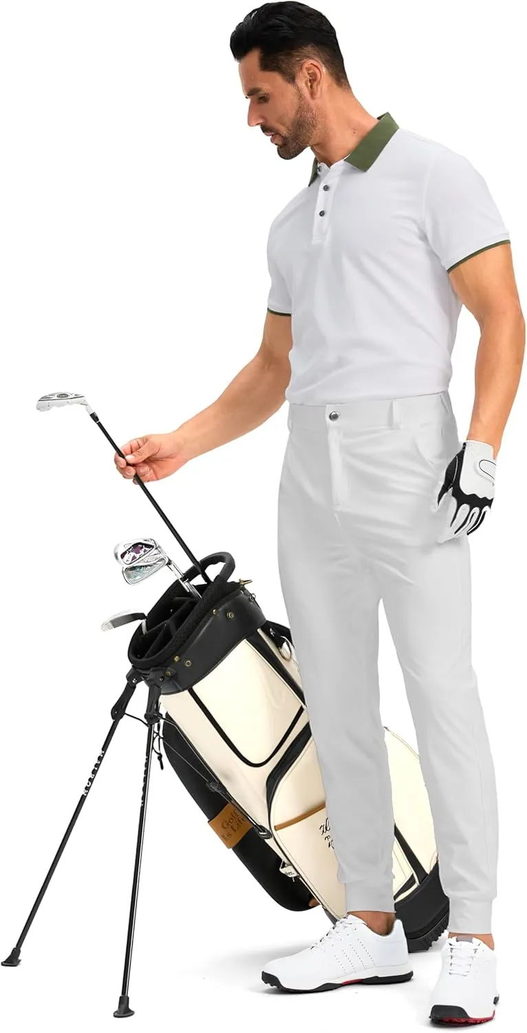 Soothfeel Men's Golf Pants with 5 Pockets Slim Fit Stretch Sweatpants Casual Travel Dress Work Pants for Men