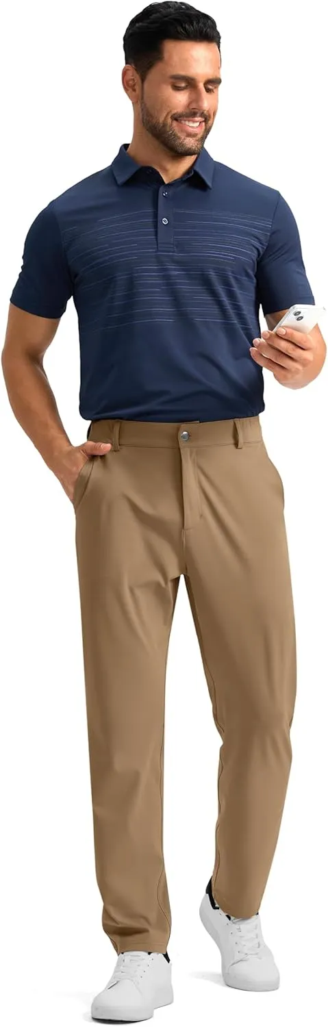 Soothfeel Men's Golf Pants with 5 Pockets Slim Fit Stretch Sweatpants Casual Travel Dress Work Pants for Men