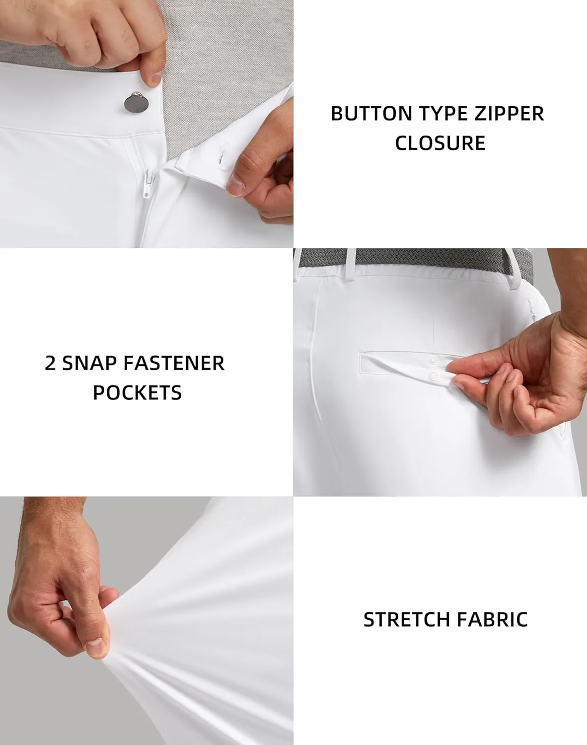 Soothfeel Men's Golf Pants with 5 Pockets Slim Fit Stretch Sweatpants Casual Travel Dress Work Pants for Men
