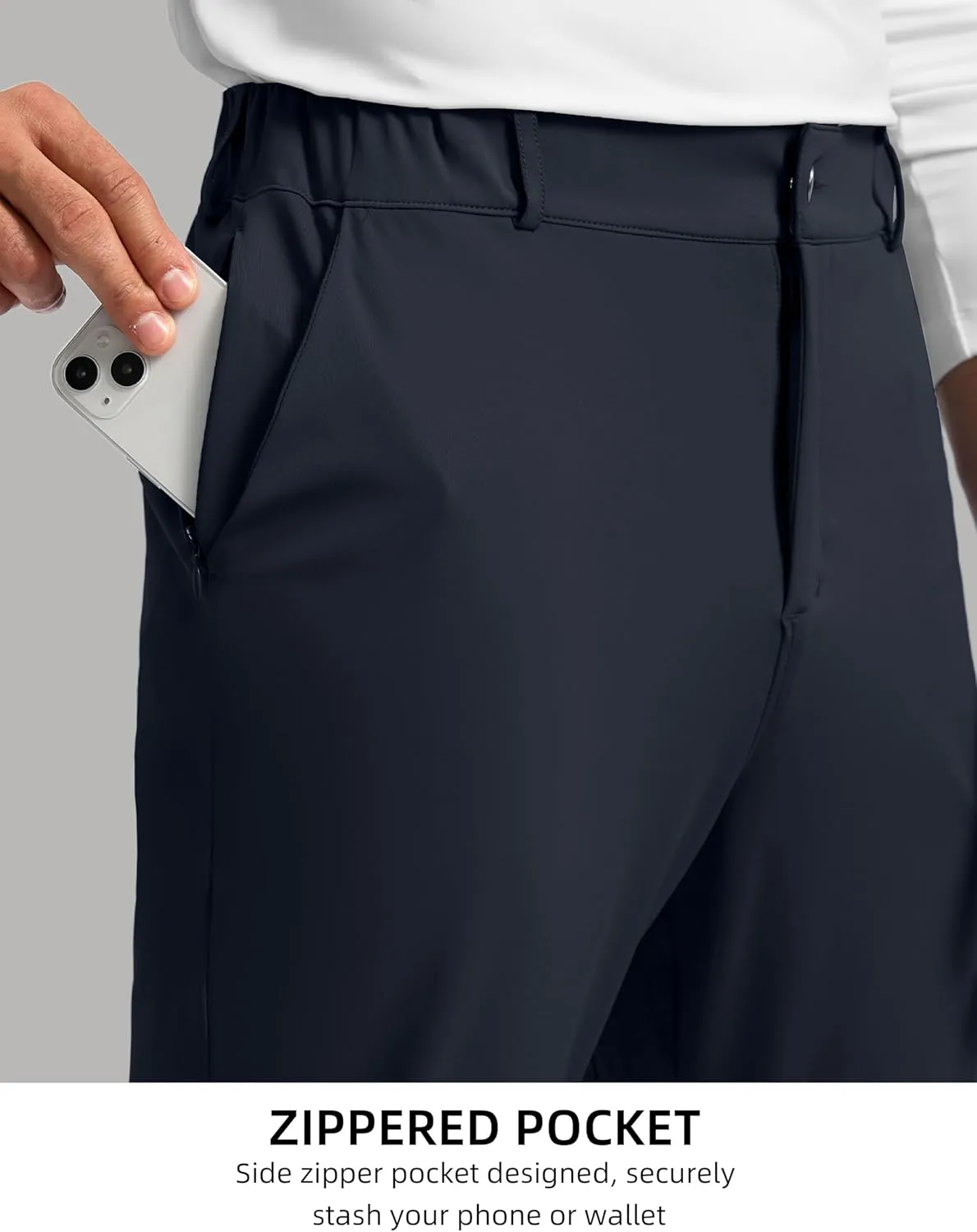Soothfeel Men's Golf Pants with 5 Pockets Slim Fit Stretch Sweatpants Casual Travel Dress Work Pants for Men