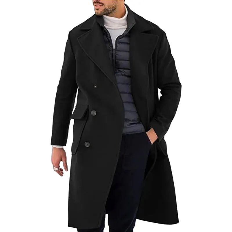 Streetwear Jacken Mann Wind jacke mittellange Herren jacken Revers Herren bekleidung für Winter Herren mantel