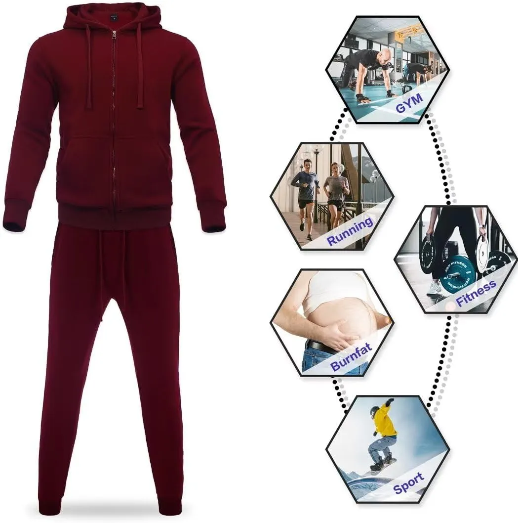 Tracksuit for men 2 pieces,Fleece hooded outfit,casual sweatsuit set jogger suit outdoor sportswear