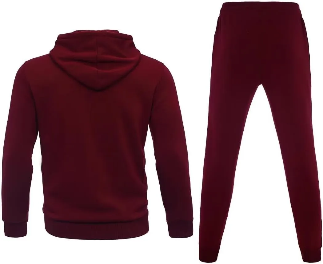 Tracksuit for men 2 pieces,Fleece hooded outfit,casual sweatsuit set jogger suit outdoor sportswear