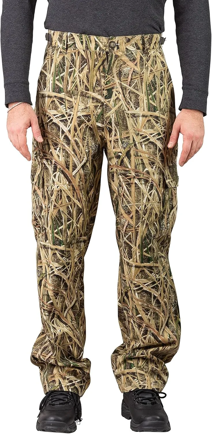 TrailCrest Mens Camo Hunting Cargo Pants | 6 Pockets | Mossy Oak (Improved Specs)