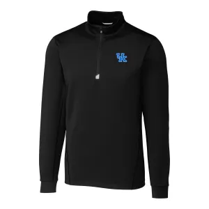University of Kentucky Traverse Stretch Quarter-Zip Pullover in Black by Cutter & Buck