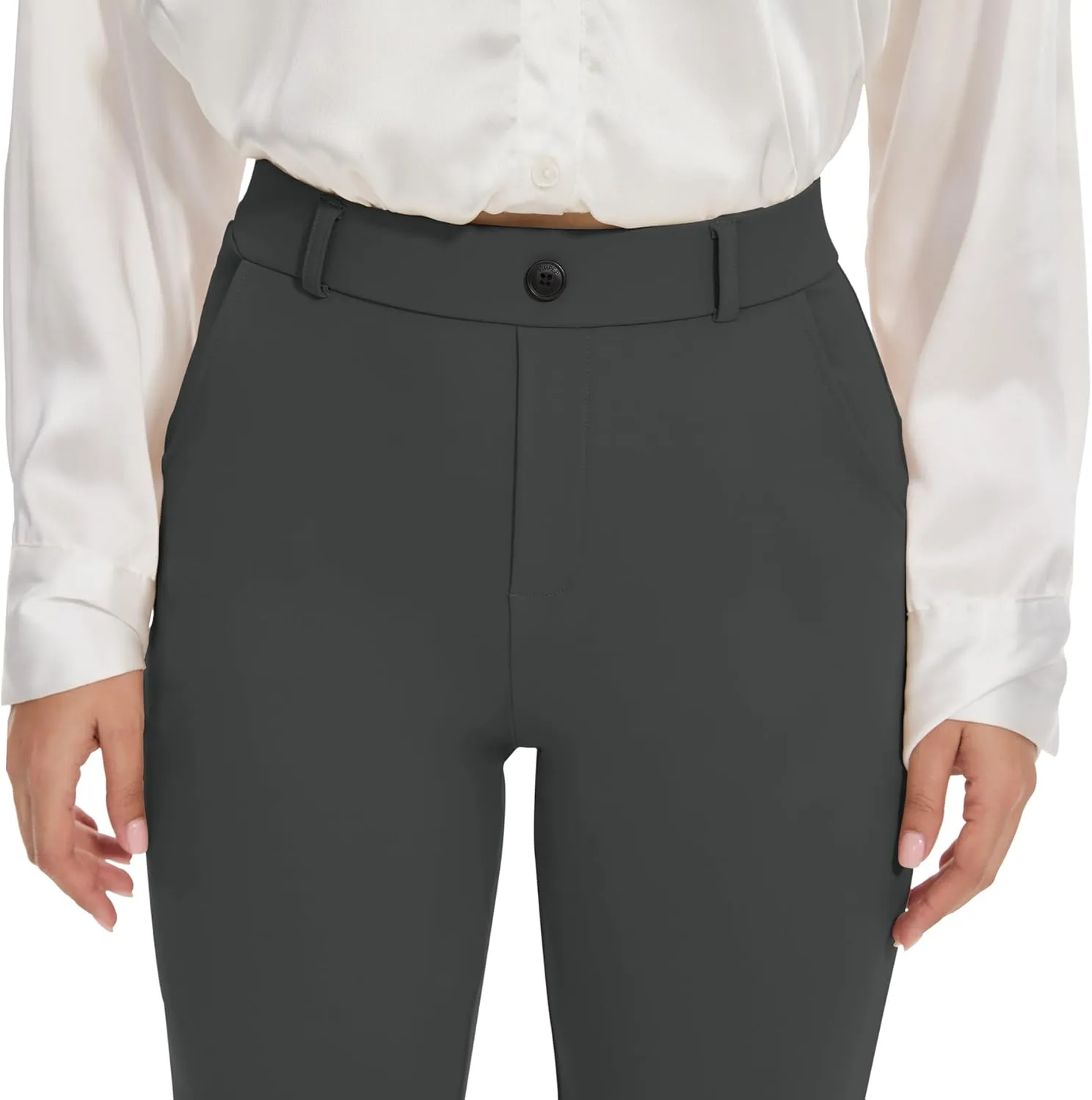 VIMPEP Womens 2024 Fall Stretchy Yoga Dress Pants High Rise Straight Leg with Pockets Casual Petite/Regular 1202