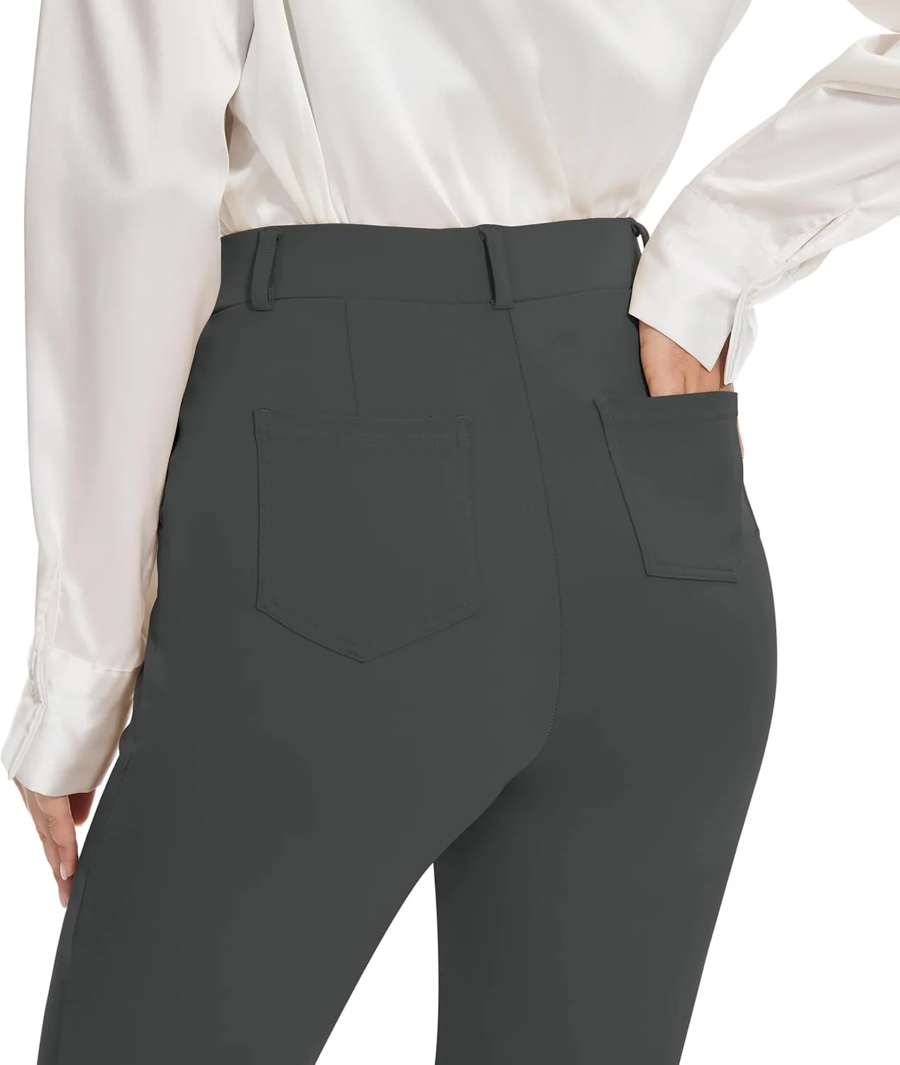 VIMPEP Womens 2024 Fall Stretchy Yoga Dress Pants High Rise Straight Leg with Pockets Casual Petite/Regular 1202