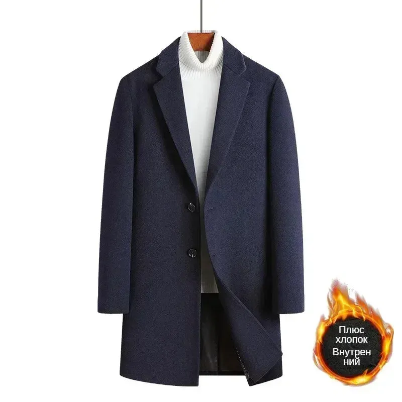 Woll gehalt 51% Winter Herren Woll mantel mittlerer und langer verdickter Woll mantel Herren Trenchcoat grenz überschreitende Sonder versorgung