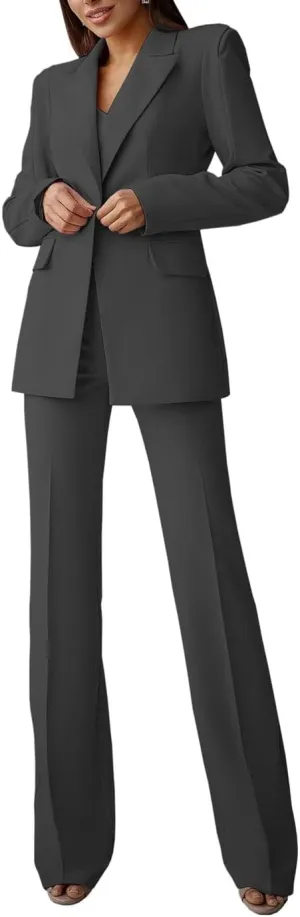 Women 2 Piece Suits Pant Elegant Peak Lapel Office Blazer Pant Suit Lady Formal Business Party Office Work Outfit