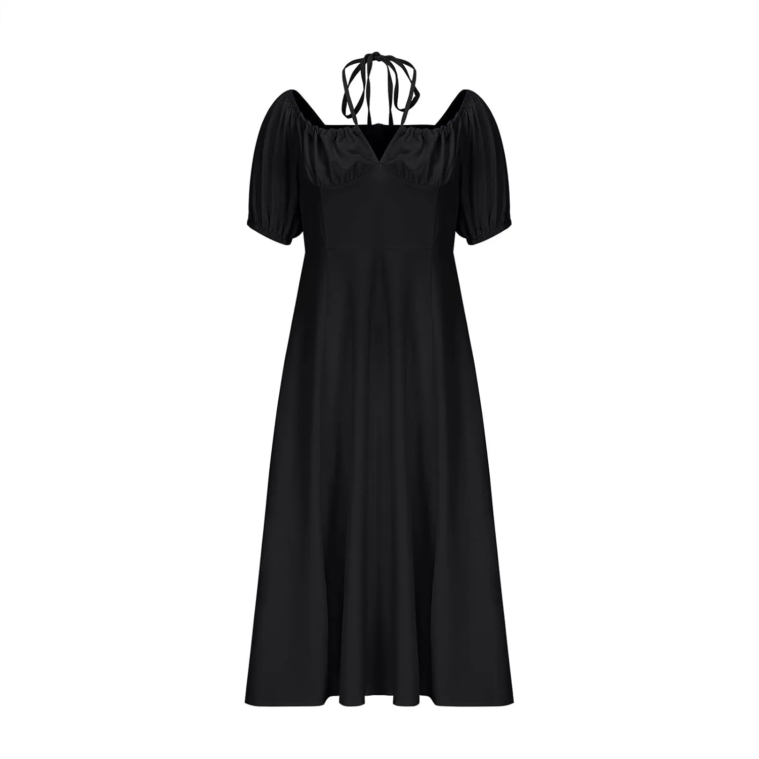 Women Summer Puff Sleeve Maxi Dress Elegant Off The Shoulder Flowy A Line Dress Casual Split Party Long Dresses 2025