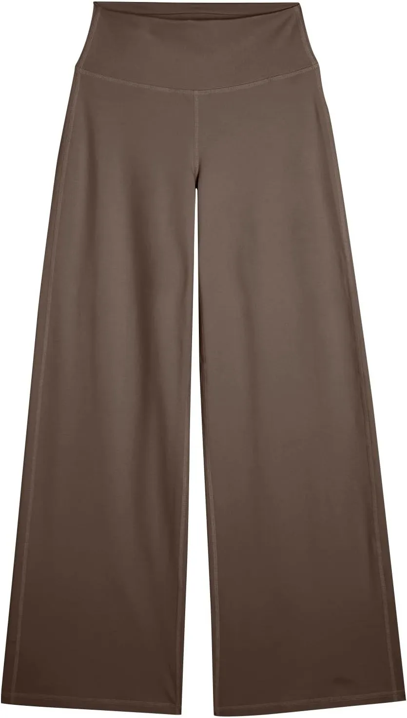 Women Wide Leg Yoga Pants High Waist Straight Trousers Dress Work Pants Tummy Control Flare Leggings with Pockets