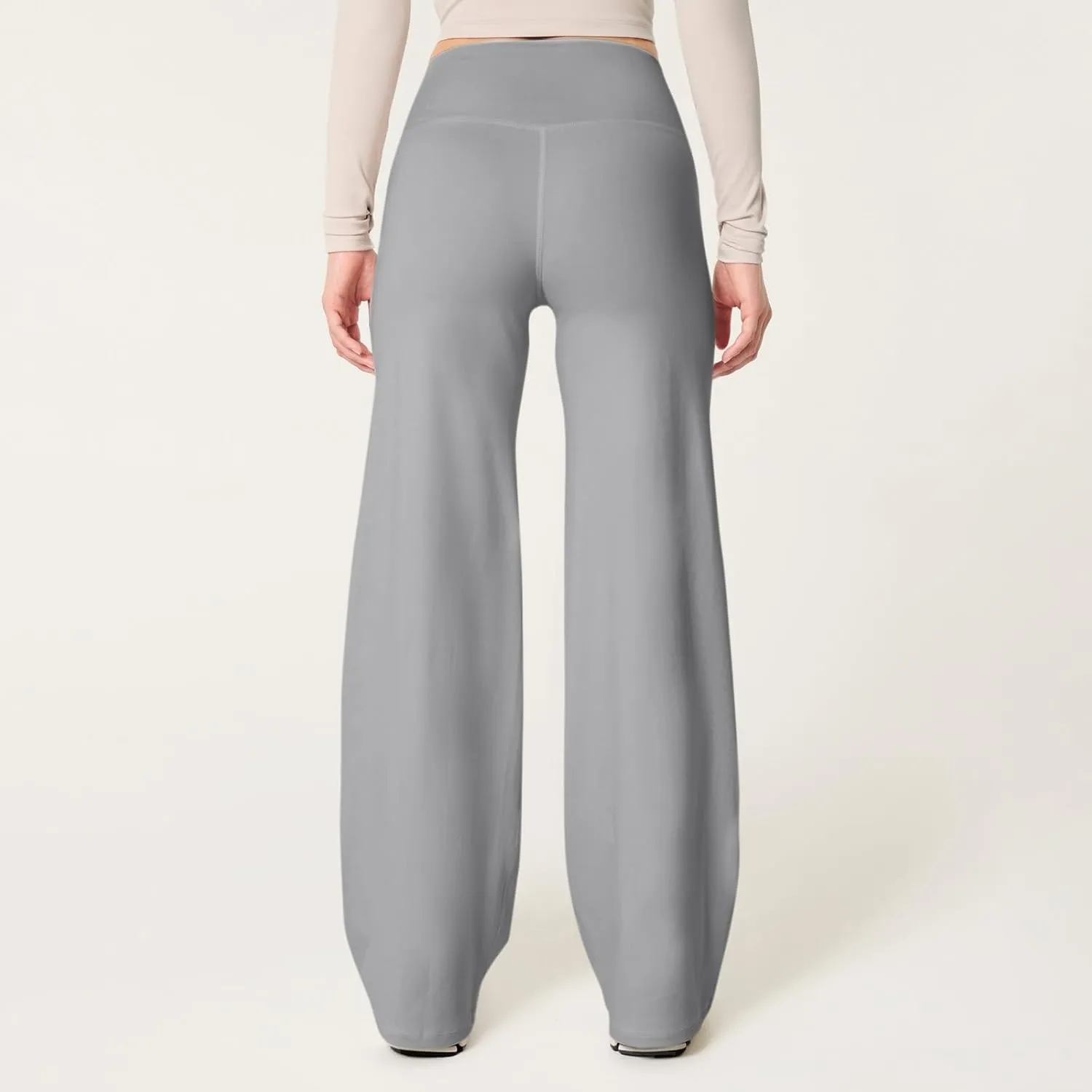 Women Wide Leg Yoga Pants High Waist Straight Trousers Dress Work Pants Tummy Control Flare Leggings with Pockets