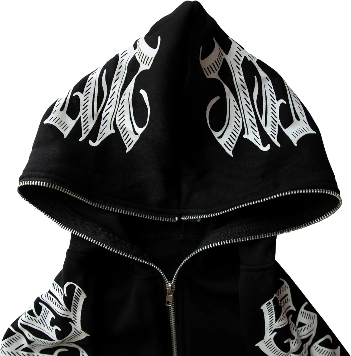Women Zip Up Hoodie Y2k Letter Graphic Print Rhinestone Oversized Hoodies Gothic Jacket Vintage Streetwear