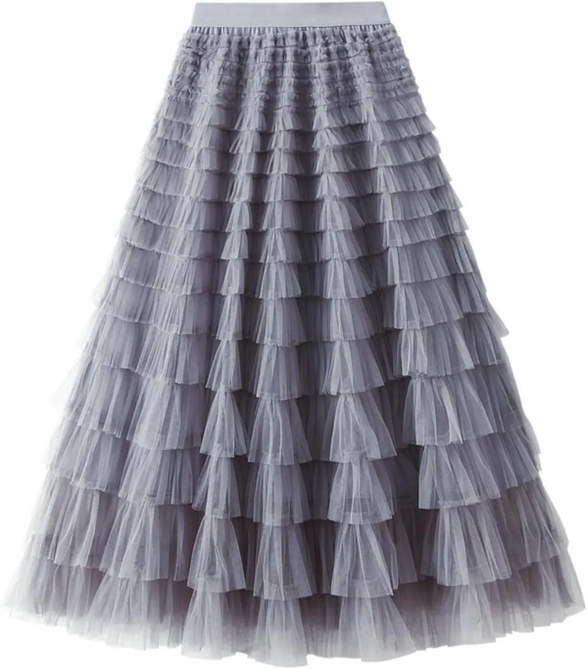 Women's Floral Midi Skirt Layered Heavy Industry Cake Skirts Vintage Irregular Beach Thin Skirt Pleated Cheer