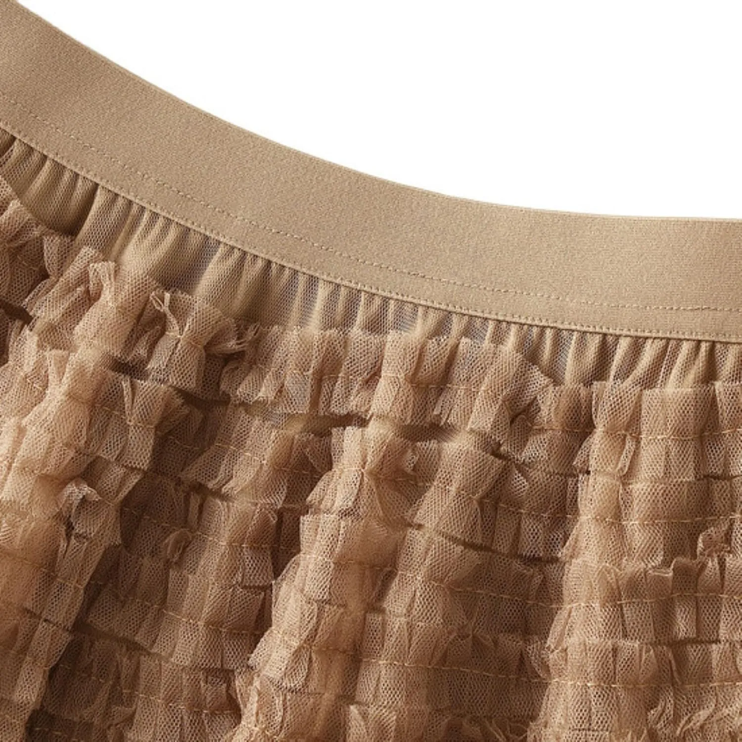 Women's Floral Midi Skirt Layered Heavy Industry Cake Skirts Vintage Irregular Beach Thin Skirt Pleated Cheer