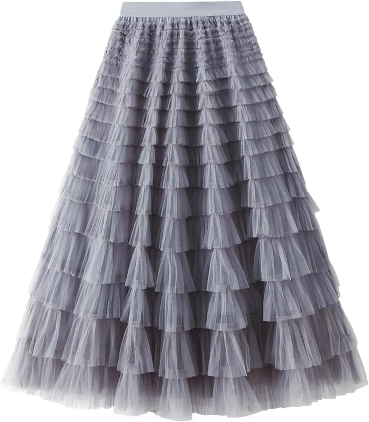 Women's Floral Midi Skirt Layered Heavy Industry Cake Skirts Vintage Irregular Beach Thin Skirt Pleated Cheer
