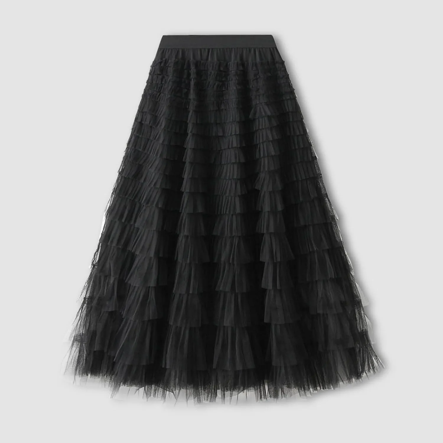 Women's Floral Midi Skirt Layered Heavy Industry Cake Skirts Vintage Irregular Beach Thin Skirt Pleated Cheer