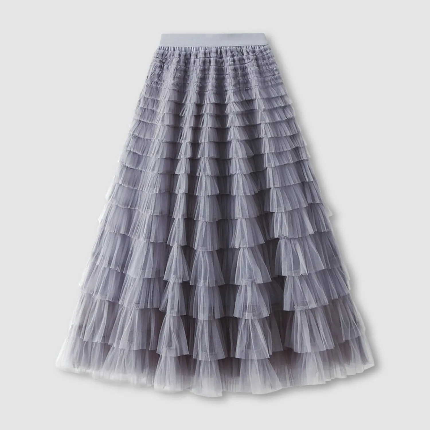 Women's Floral Midi Skirt Layered Heavy Industry Cake Skirts Vintage Irregular Beach Thin Skirt Pleated Cheer