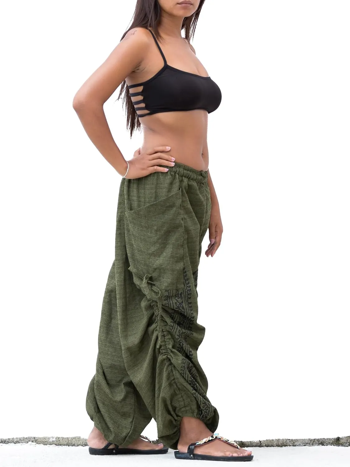 Women's Harem Cotton Pants Loose Fit Comfy Yoga Pants with Pockets