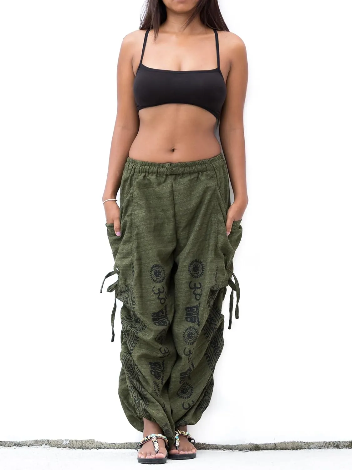 Women's Harem Cotton Pants Loose Fit Comfy Yoga Pants with Pockets