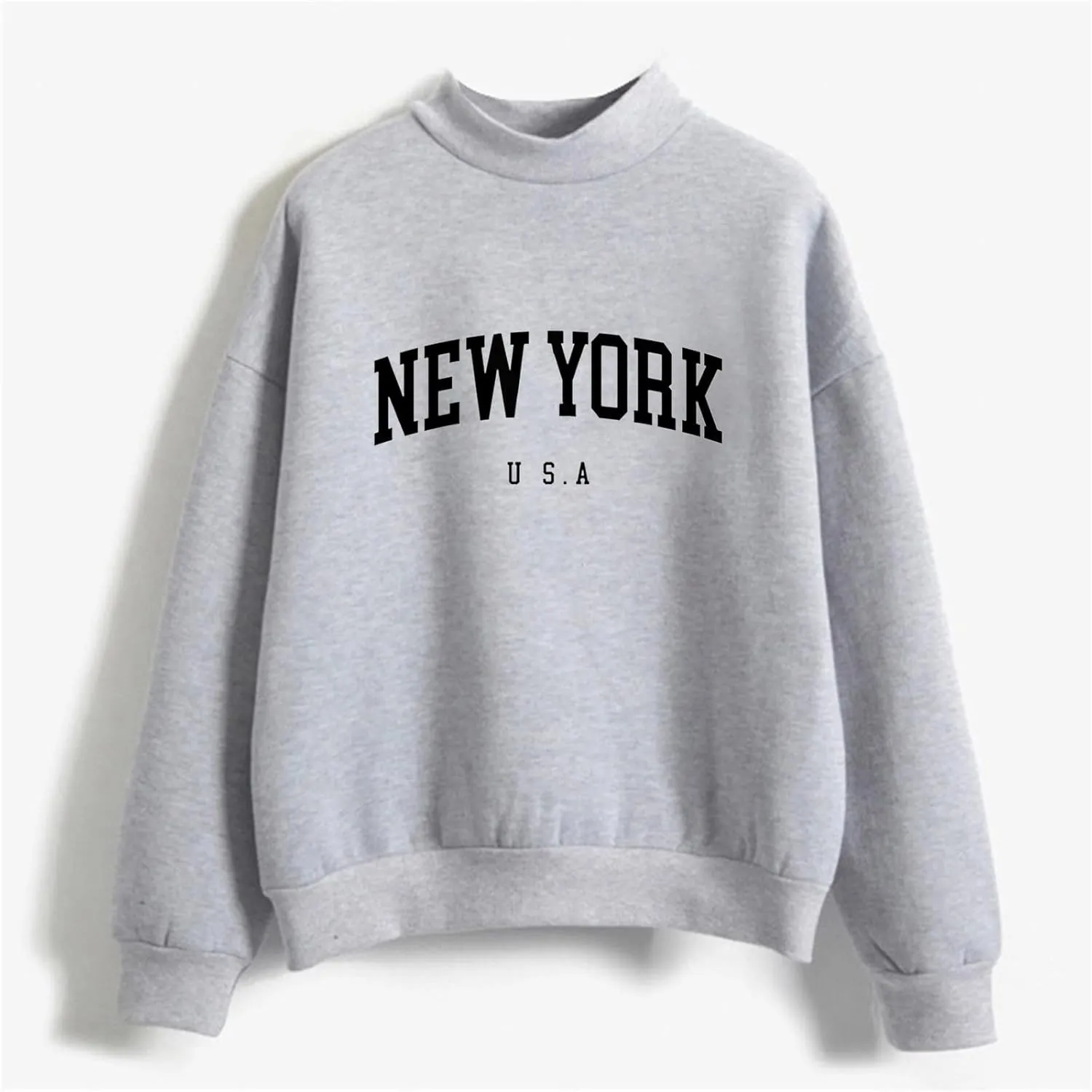Womens New York Sweatshirt Round Neck Letter Graphic Cute Sweatshirt Oversized Casual Hoodie Teen Girls Fall Y2K Clothes