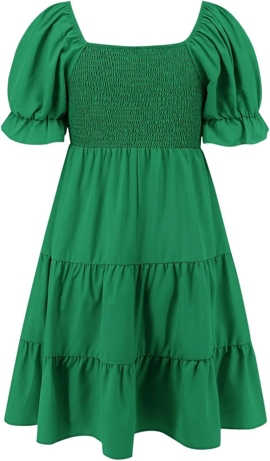 Womens Off Shoulder Sexy Mini Dresses Summer Tiered Ruffle Smocked Blouson Short Dress Solid Color Cute Beach Dress