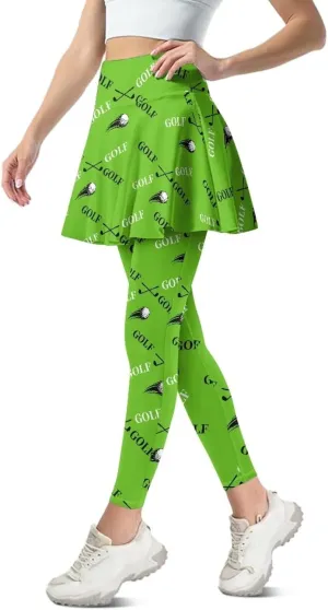 Women's Skirted Legging High Waisted Tennis Skirt Pants Set Pleated Skort Athletic Golf Clothes for XS-3XL