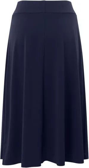 Women's Summer Boho Flowy Midi Skirt Lightweight Casual High Waisted Flared A Line Pull On Work Knee Length Skirts