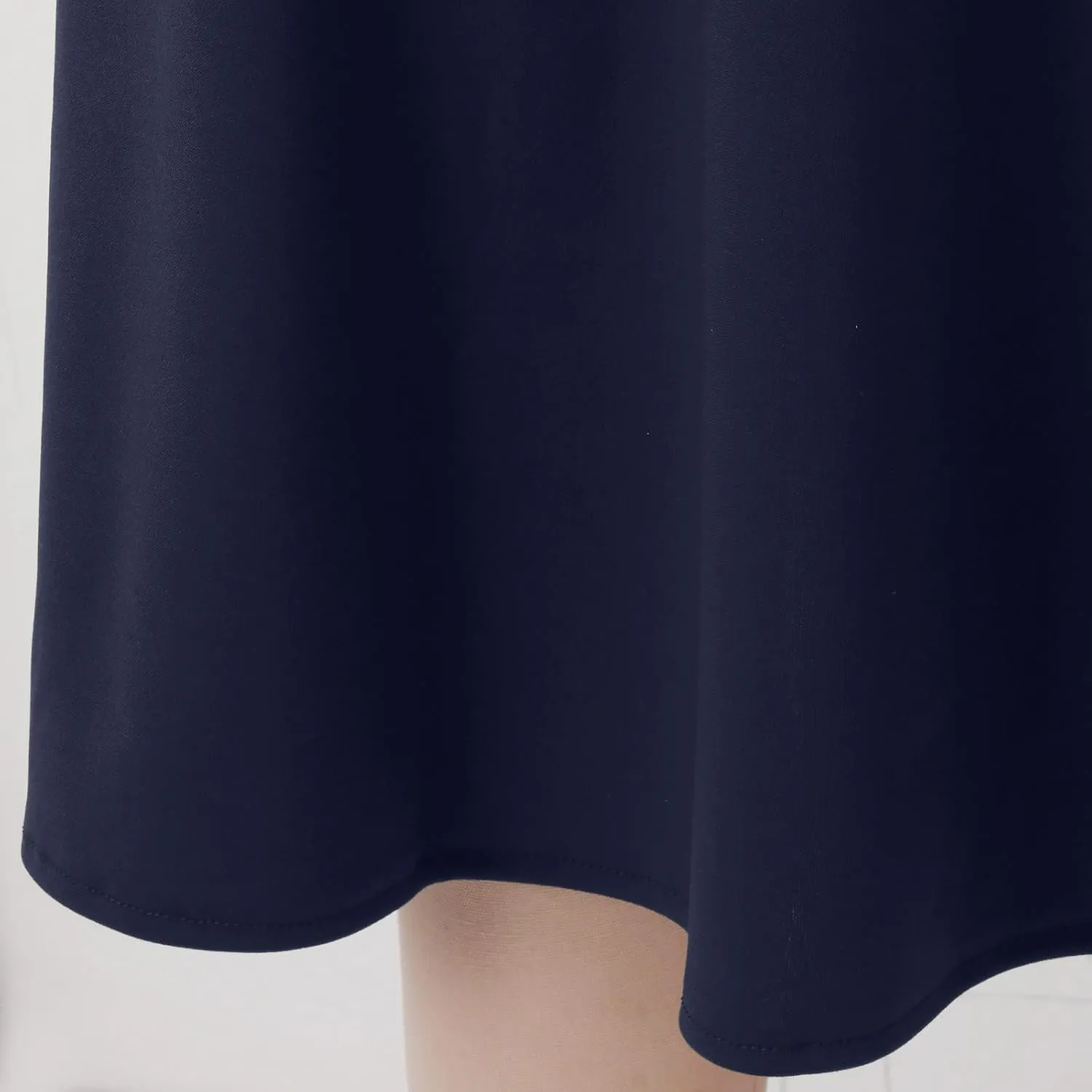 Women's Summer Boho Flowy Midi Skirt Lightweight Casual High Waisted Flared A Line Pull On Work Knee Length Skirts