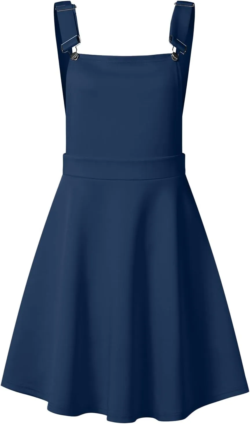 YOINS Overall Pinafore Dresses for Women Adjustable Straps Pleated Mini Cute Suspender Skirts Pinafore Dress