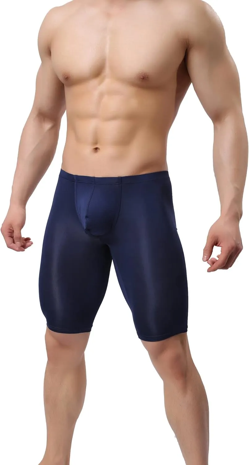 YUFEIDA Men's Compression Half Tights Leggings Sheer Swimwear Shorts Trunks Pant