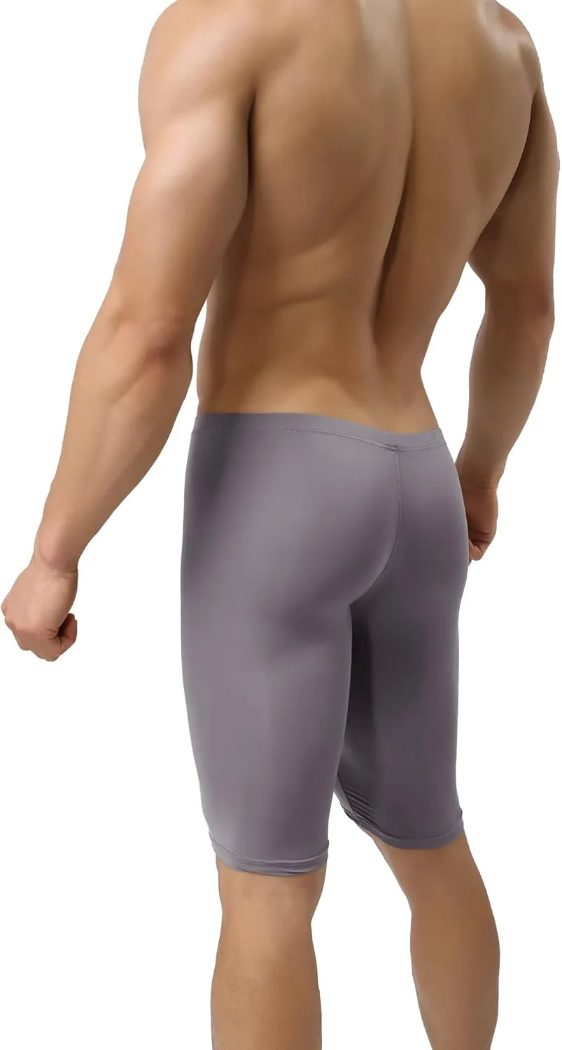 YUFEIDA Men's Compression Half Tights Leggings Sheer Swimwear Shorts Trunks Pant