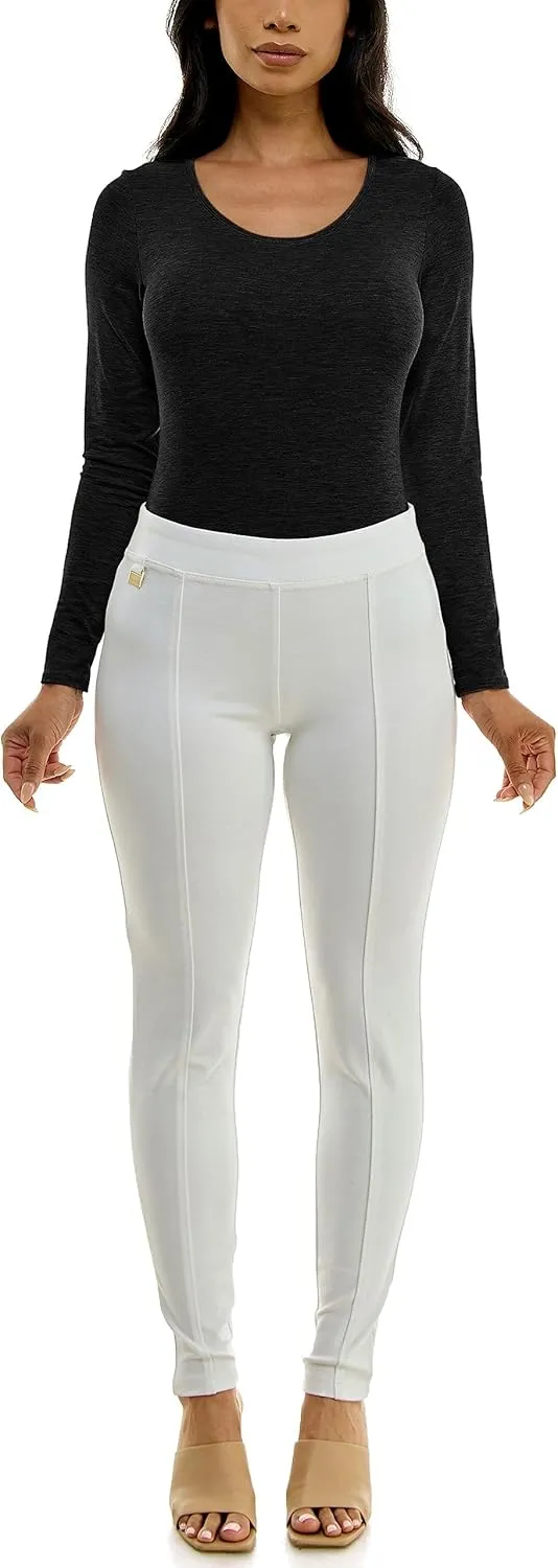 Zac & Rachel Women's Pull on Ankle Pant with Metal Tab