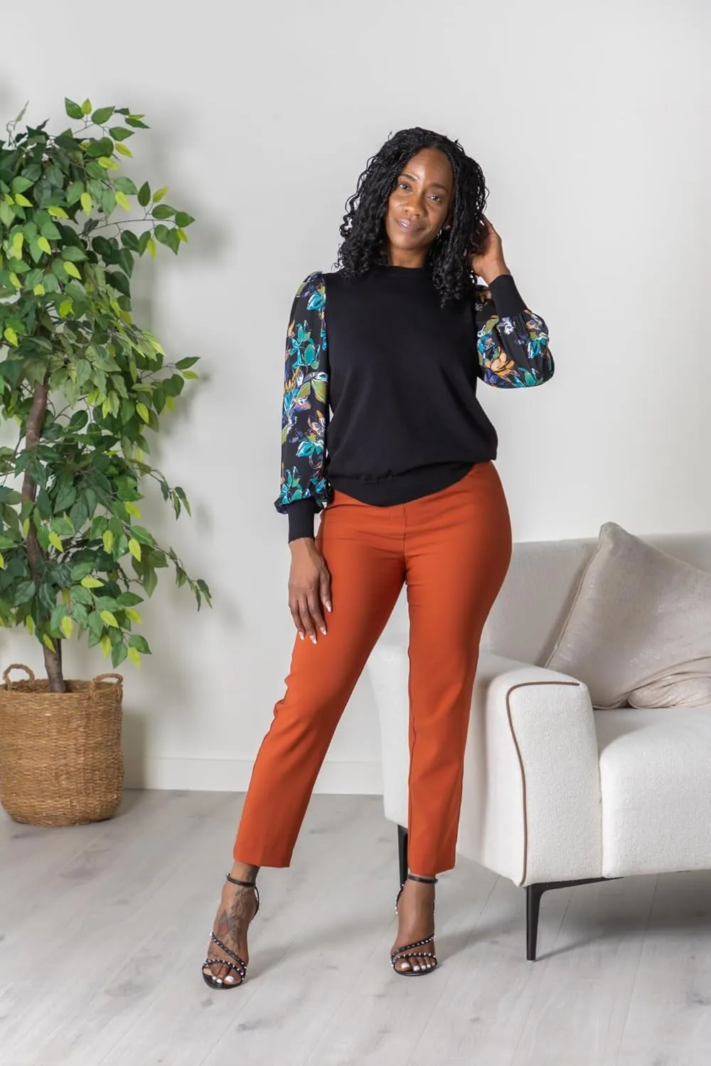 Zac & Rachel Women's Pull-on Ankle Pants with Band